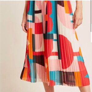 Maeve colorblock pleated skirt